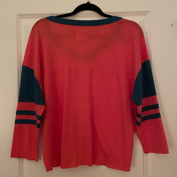 Chaser blue and orange long sleeve v neck tee - Picture 6 of 6